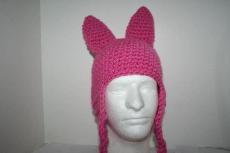  Springcmy Bob's Burgers Louise Rabbits Ear Fleece Bunny Pink  Floppy Ears Hat Halloween Christmas Costume Cap Hat : Toys & Games