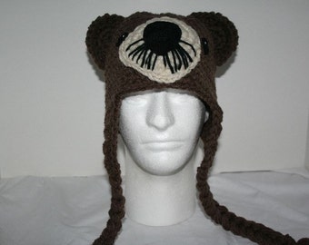 Handmade otter hat - unique and fun crocheted hat - made in the USA