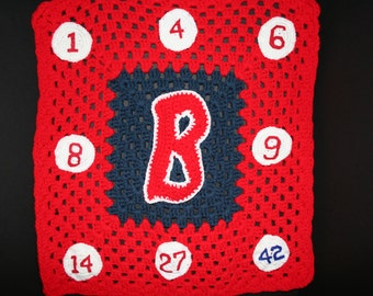 Boston Red Sox baby afghan  - ready to ship - a one of a kind item  - The ultimate baby shower gift