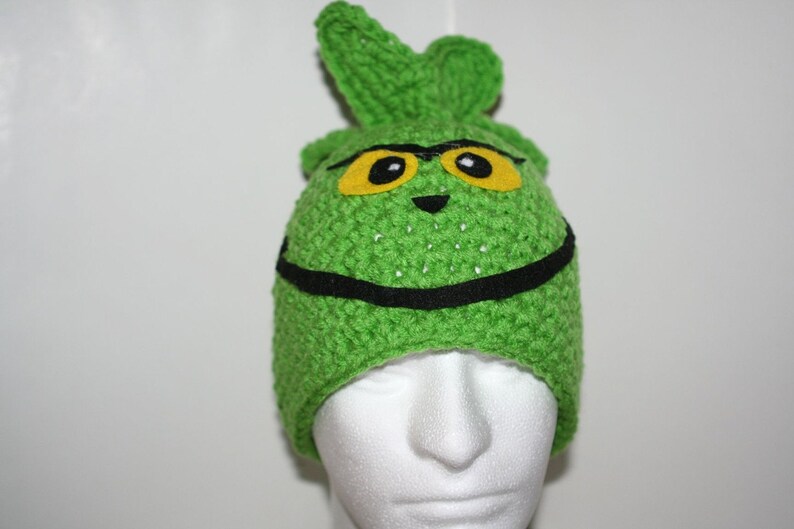 child size hat Lime green winter character hat currently made to order image 4