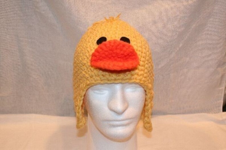 Baby Chick Crocheted Character Winter Hat With Ear Flaps Etsy