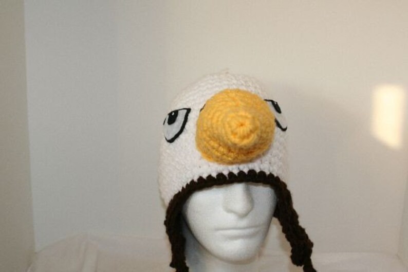 Eagle hat fun winter made to look like a bald eagle fun warm and patriotic currently made to order image 4
