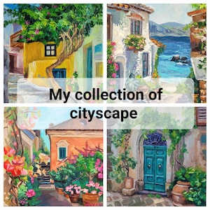Santorini Greece Oil Painting Impasto Original Art Mediterranean Greek Island Wall Art 12x16 image 12