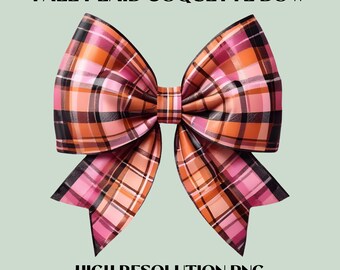 Fall Plaid Coquette Bow Png, Fall Coquette Png, Fall Bow Design, Pumpkin Patch Png, Thanksgiving Png, Fall Sublimation, Fall Png