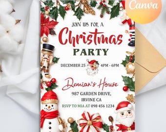 Editable Christmas invitation, Christmas Party Invitation, Christmas Trees Holiday Invitation, Christmas Invitation, Holiday Party Invites