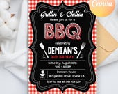 BBQ Invitation, BBQ Birthday Invitation, Adult Invitation, Backyard Barbecue Cookout Party,  BBQ Fundraiser Flyer Invitation