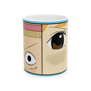 Taza de cerámica con dibujos animados, regalo divertido para amantes del anime, taza de café decorativa, perfecta para cumpleaños.