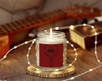Crowned Stag Scented Candle (4 oz and 9 oz), Home Decor, Gift for Him/Her, Cozy Atmosphere, Relaxation, Birthday, Housewarming