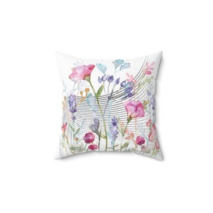 Floral Art Pillow (Various Sizes) Abstract Flower Cushion, Decorative Square Pillow, Home Decor, Gift for Garden Lovers, Boho Accent