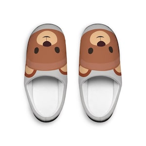Cute Bear Indoor Slippers for Women, Cozy Home Footwear, Gift for Her, Birthday, Relaxation, Loungewear, Animal Print