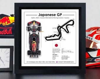 Max Verstappen Suzuka F1 Track Art: 2025 Japanese GP Red Bull Racing