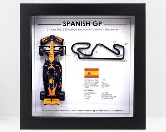 Oscar Piastri 2025 Spanish GP Shadowbox – McLaren F1 Art - Formula 1 Gift