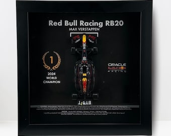 Pieza de exhibición enmarcada del RB20 de Max Verstappen: campeón del mundo de F1 de 2024.