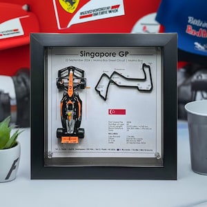 Lando Norris Marina Bay Grand Prix Victory - Limited Edition 3D Framed Track Model - Authentic Formula 1 Memorabilia - F1 Gift Ideas