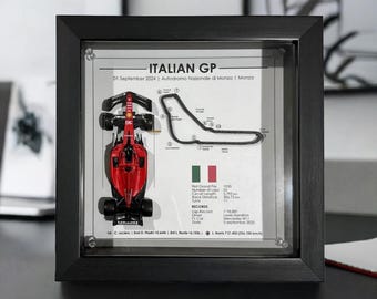 Charles Leclerc Monza Victory: Framed 3D Formula 1 Track Model F1 GP 2024