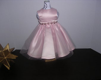 American Girl doll pink satin gown