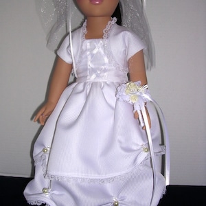 American Girl doll bridal gown with accessories