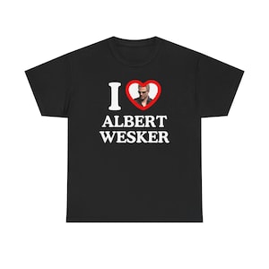Ich liebe Albert Wesker Shirt Resident Evil 4 Remake Geschenk für Sie und Ihn Unisex Gamer Shirt Spiel T-Shirt RE RE4R I <3 Albert Wesker