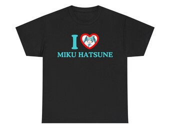 I Love Miku Hatsune Vocaloid Unisex Anime Game Tshirt I &lt;3 Miku Hatsune Project Sekai Project Diva