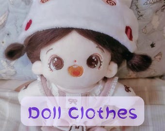 Vêtements de poupée en coton 20 cm, Ensemble complet de vêtements, Vêtements de poupée en peluche, Vêtements personnalisés de différentes tailles