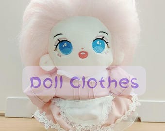 Vêtements de poupée en coton 20 cm, Ensemble complet de vêtements, Vêtements de poupée en peluche, Vêtements personnalisés de différentes tailles