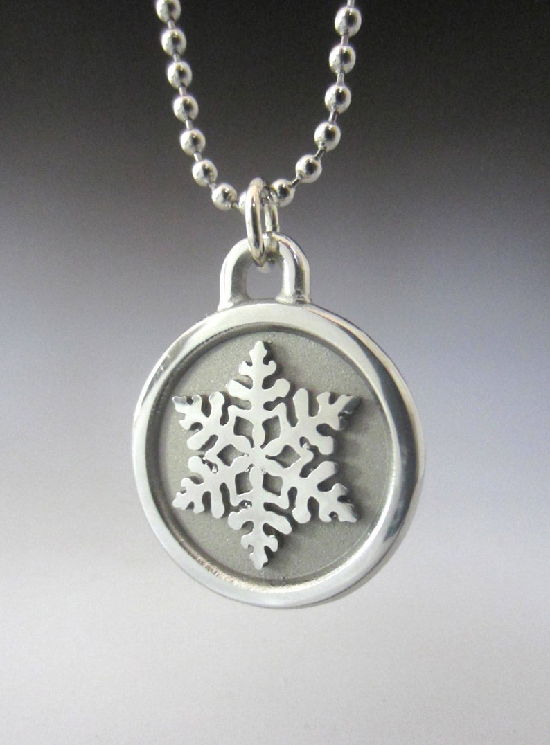 Snowflake Engravable Stainless Steel Necklace image 1