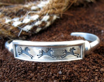 Sterling Silver Spirit Horse Cuff Bracelet