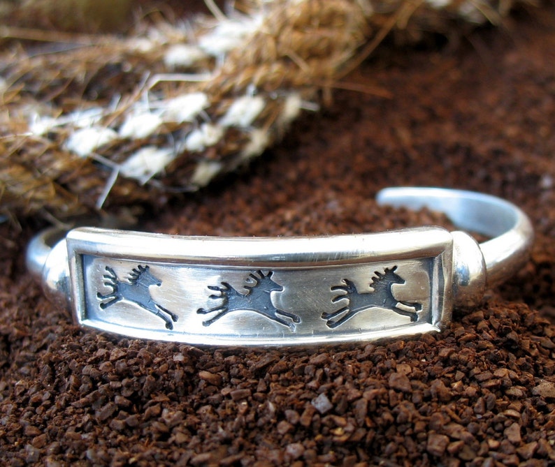 Sterling Silver Spirit Horse Cuff Bracelet image 1