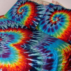 Custom Tie-Dyed Comforter Cover Set, All Sizes Avaiable, 300 Thread Count Sateen Cotton, Hand-Dyed