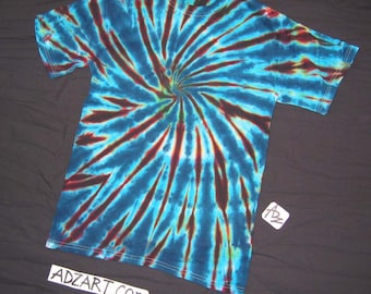 Small, 'Spiral in Blues', Short Sleeve, Hand-Dyed Original