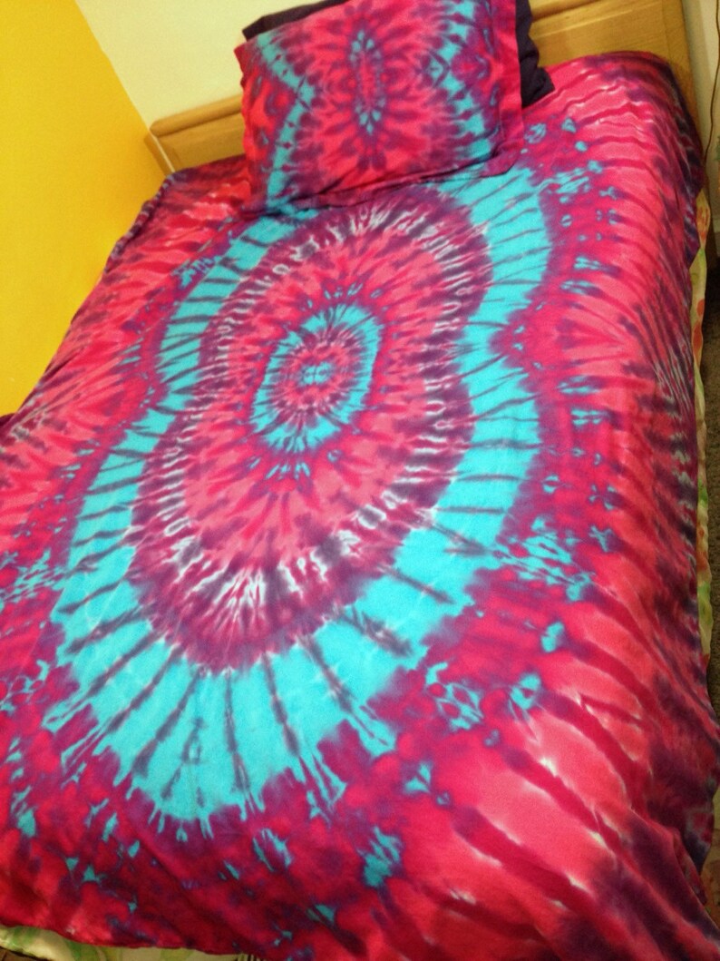 Tiedyed Twin Comforter Cover Set fratcal in Pinks Etsy