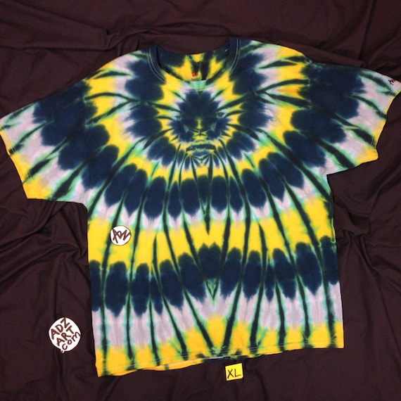 T-Shirt Hanes ComfortSoft Unisexe Tie-Dye Spirale Multicolore - Taille L - Occasion Bon État