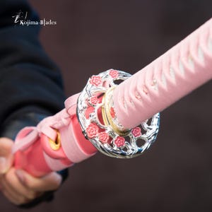 Hand-Crafted Pink Katana - Original Design Fantasy Style Sword for Girls, Girlfriend Gift, Unique Collectible Display Piece