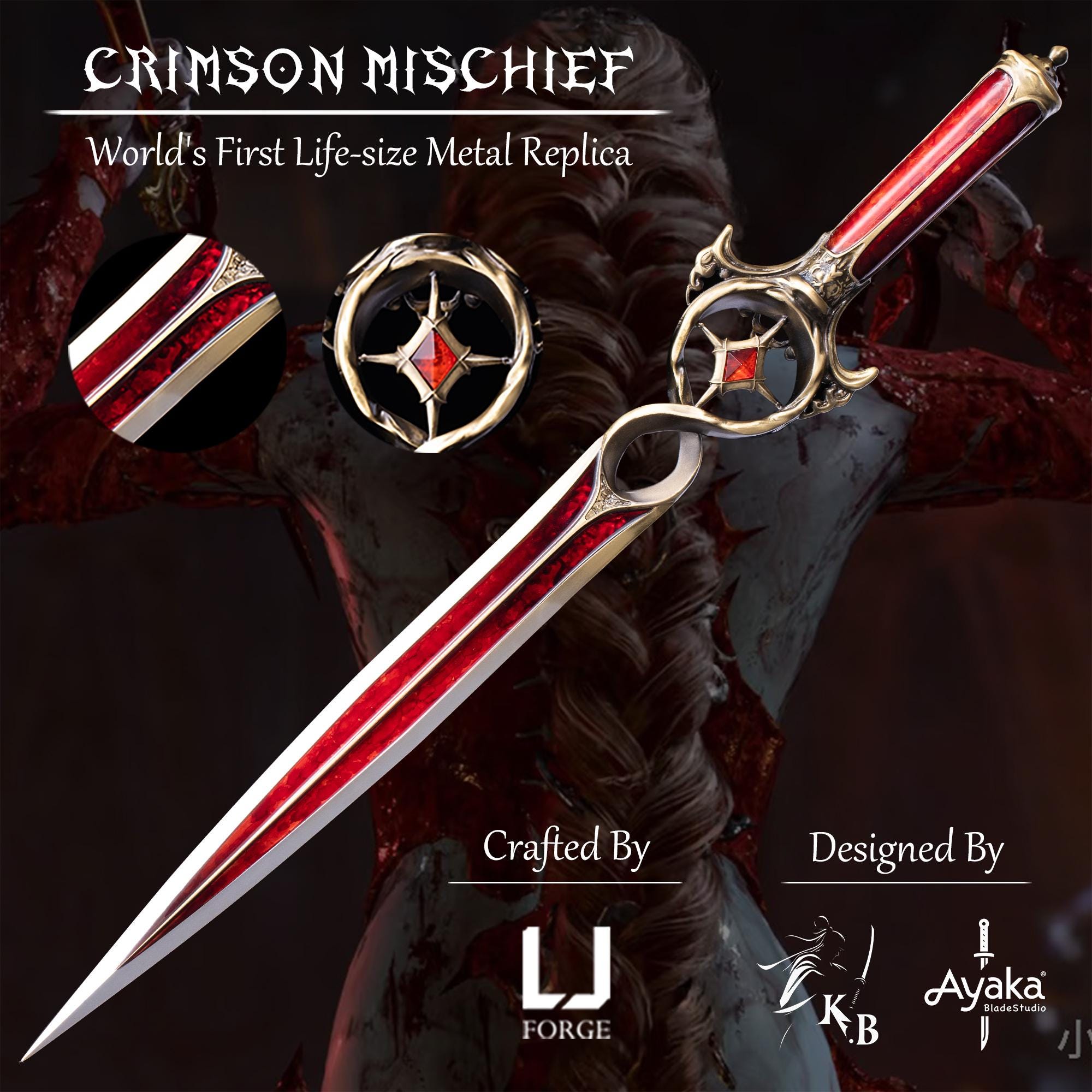 ff14　　コスプレ用武器　２本セット　エアーナイフ 　オーダーメイド 41v4EdMvSfL.jpg_BO30,255,255,