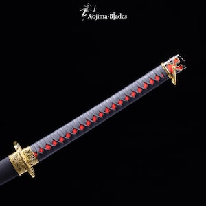 Rivers of Blood Metal Katana Prop | Full Tang Hand Forged Steel Art | Elden Ring Decor | 1:1 Scale Cosplay Prop | Soulsborne Fan Art image 5