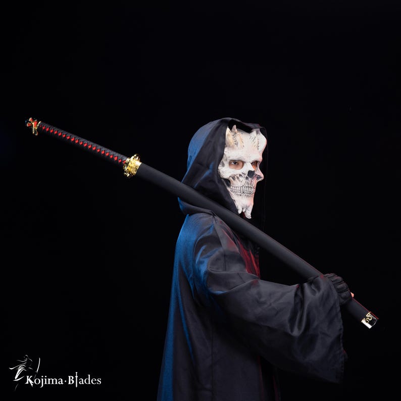 Rivers of Blood Metal Katana Prop | Full Tang Hand Forged Steel Art | Elden Ring Decor | 1:1 Scale Cosplay Prop | Soulsborne Fan Art image 13
