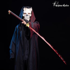 Rivers of Blood Metal Katana Prop | Full Tang Hand Forged Steel Art | Elden Ring Decor | 1:1 Scale Cosplay Prop | Soulsborne Fan Art image 10