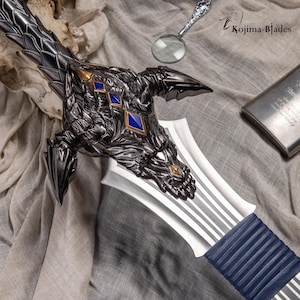 Life Size Metal Replica of The sword of Anduin Lothar from the Movie Warcraft (The Beginning) Cosplay Prop, Gaming Gift for Her | Him