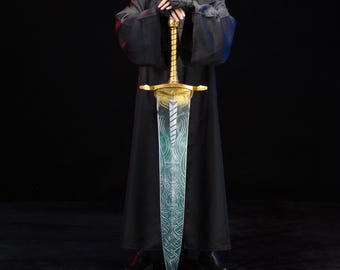 Espada de PVC Moonlight Greatsword para cosplay, espada Dark Souls no metálica, decoración de habitación Elden Ring, réplica a tamaño real, regalo para jugadores.