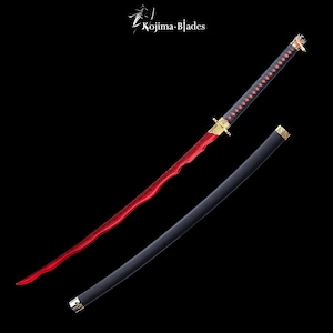 Rivers of Blood Metal Katana Prop | Full Tang Hand Forged Steel Art | Elden Ring Decor | 1:1 Scale Cosplay Prop | Soulsborne Fan Art 130cm Version