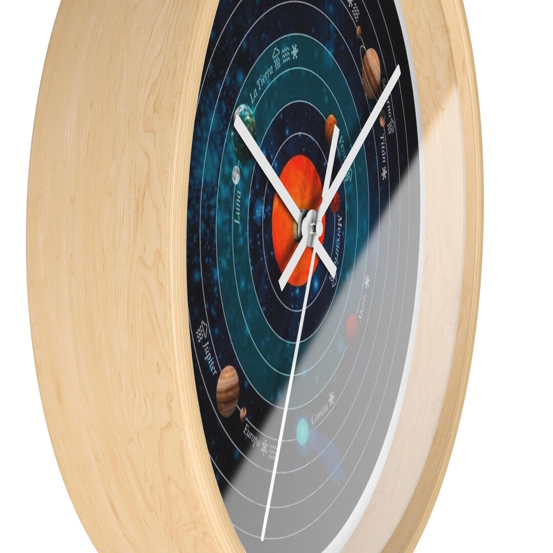 Solar System Orbit Diagram Wall Clock | Planetary Constellation ...