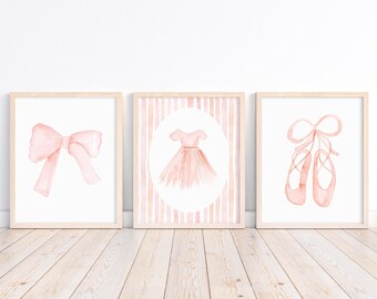 Ballet Watercolor Prints Set: Ballerina Nursery Decor (Digital Download)