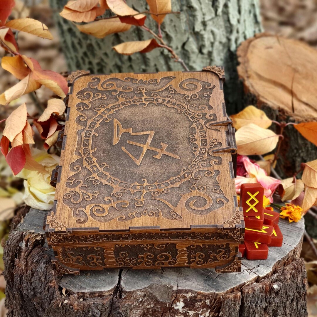 Elder Futhark Rune Set, Viking Runes, Handmade Wooden Box, Handmade ...