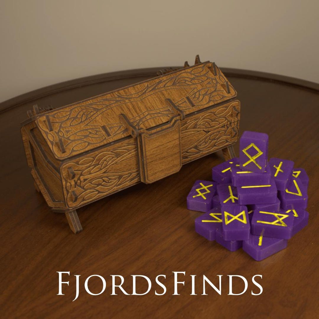 Elder Futhark Pagan Rune Set With Handmade Treasure Chest Norse ...