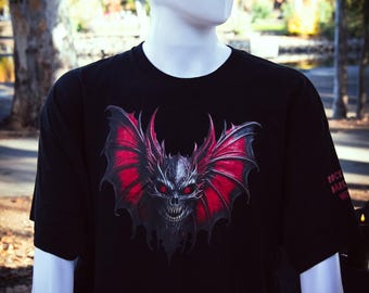 Devil Bat Graphic T-Shirt, Rock The Darkness Within, Unisex Cotton Tee