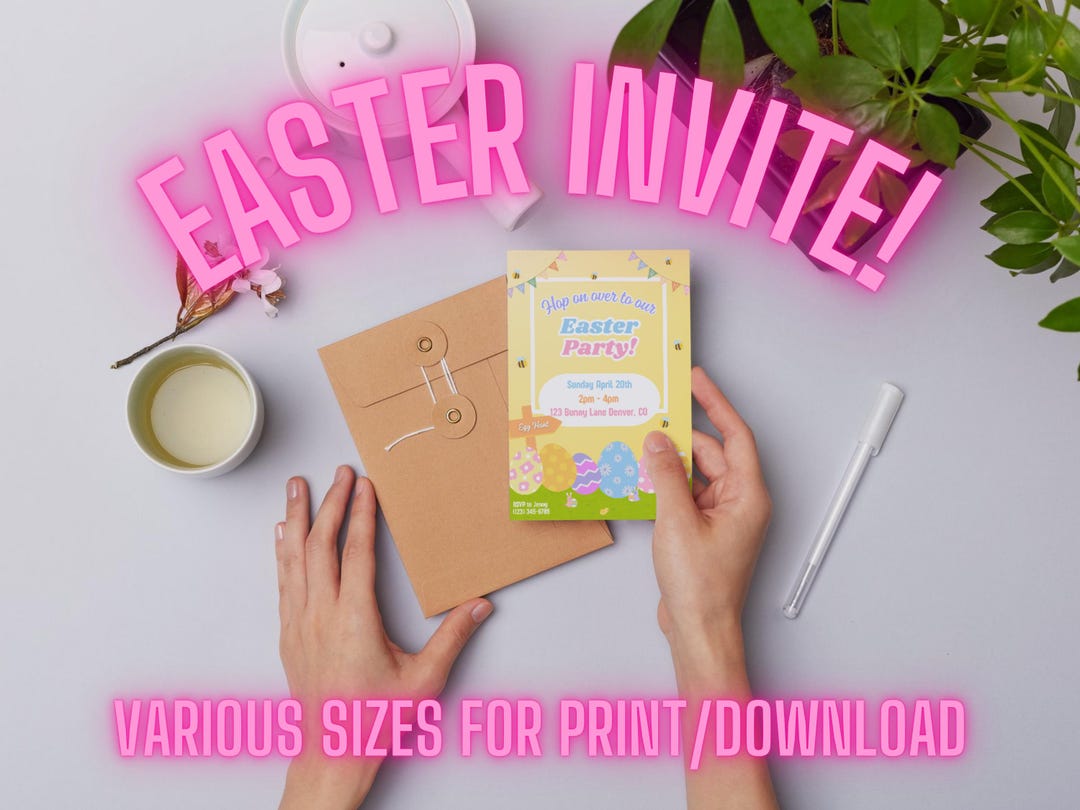 Hop on Over Easter Party Invitation Template, Easter Party Invite ...