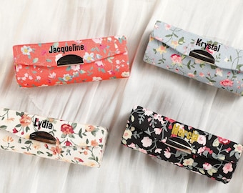 Estuche para lápiz labial con diseño floral, organizador de lápiz labial, soporte para lápiz labial con nombre, caja de lápiz labial con diseño floral personalizada
