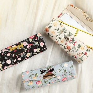 Lipstick Organizer,Floral Lipstick Case,  Lipstick Holder with name,Personalized Floral Lipstick Box,Gift foe her