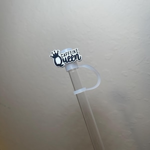 カフェインクイーン コーヒーアディクト コーヒーラバー PVC ストロートッパー ストローカバー ストローバディ タンブラーアクセサリー