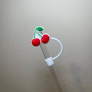 Cherries PVC straw topper straw cover straw buddy tumbler accessory